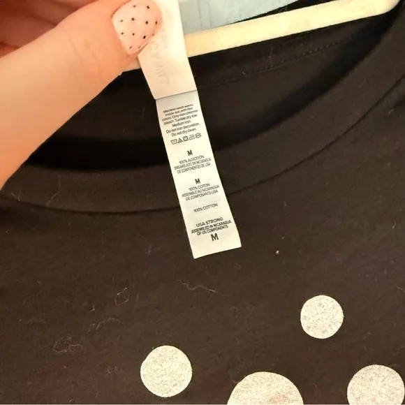 Bella Canvas Black Tee with White Polka Dot Graphic - Picture 5 of 6